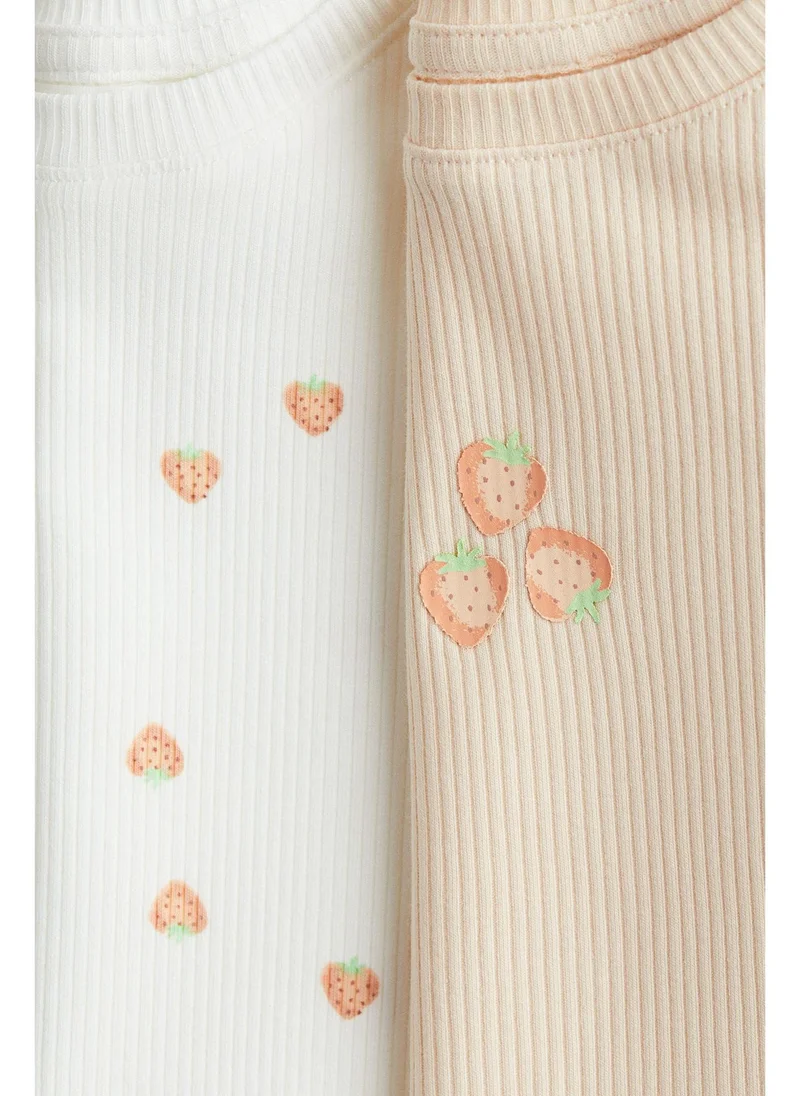 H&M 2-pack frill-trimmed cotton tops
