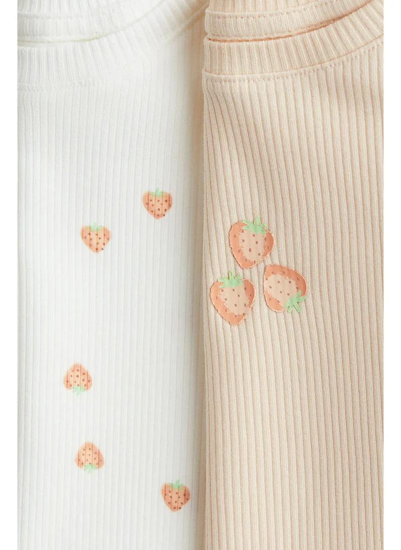 H&M 2-pack frill-trimmed cotton tops