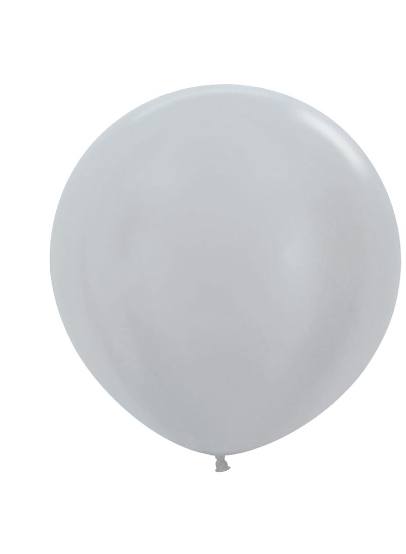 Sempertex 30g Solid Latex Balloons, Satin Silver - Image 1