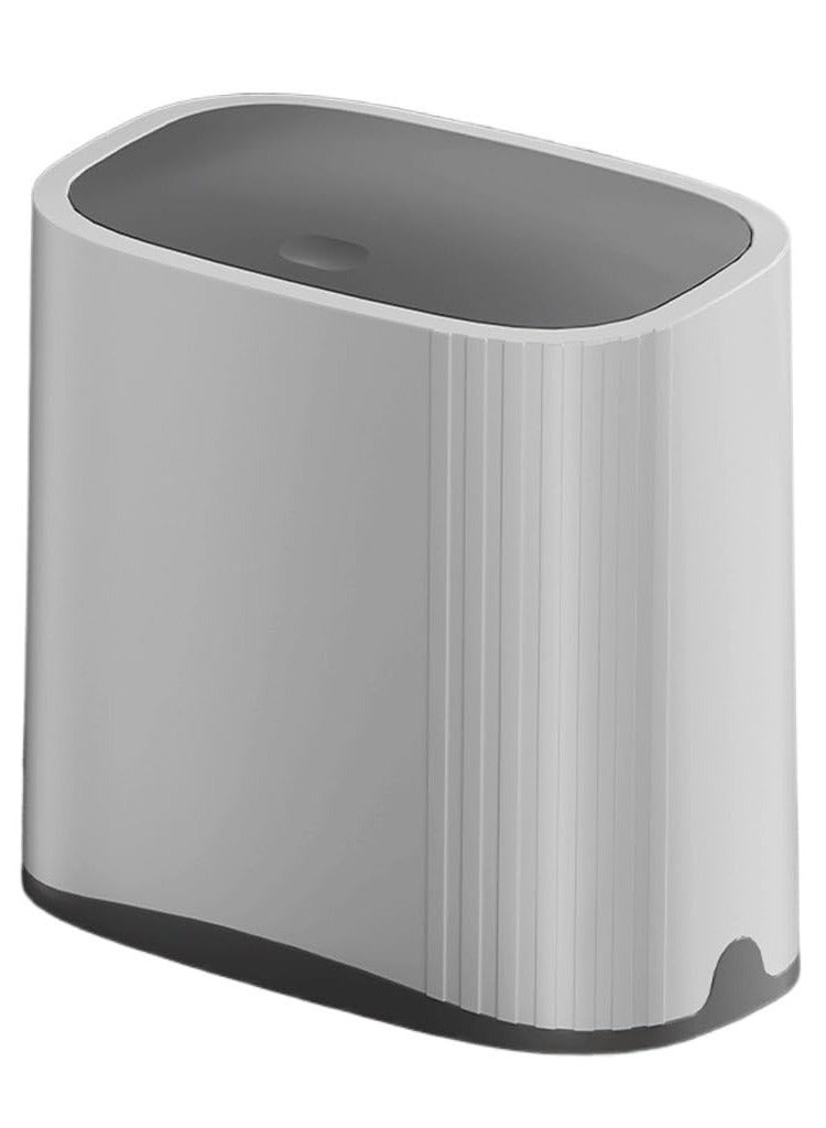 Bathroom Trash Can with Lid Narrow Waste Bins Living Room Garbage Can Kitchen Dustbin (Maroon) - Image 1