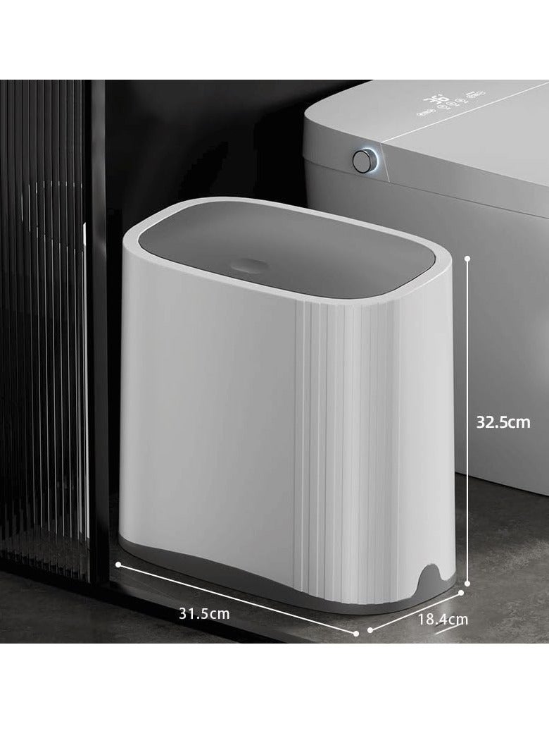Bathroom Trash Can with Lid Narrow Waste Bins Living Room Garbage Can Kitchen Dustbin (Maroon) - Image 2