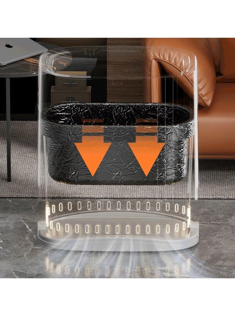 Bathroom Trash Can with Lid Narrow Waste Bins Living Room Garbage Can Kitchen Dustbin (Maroon) - Image 3