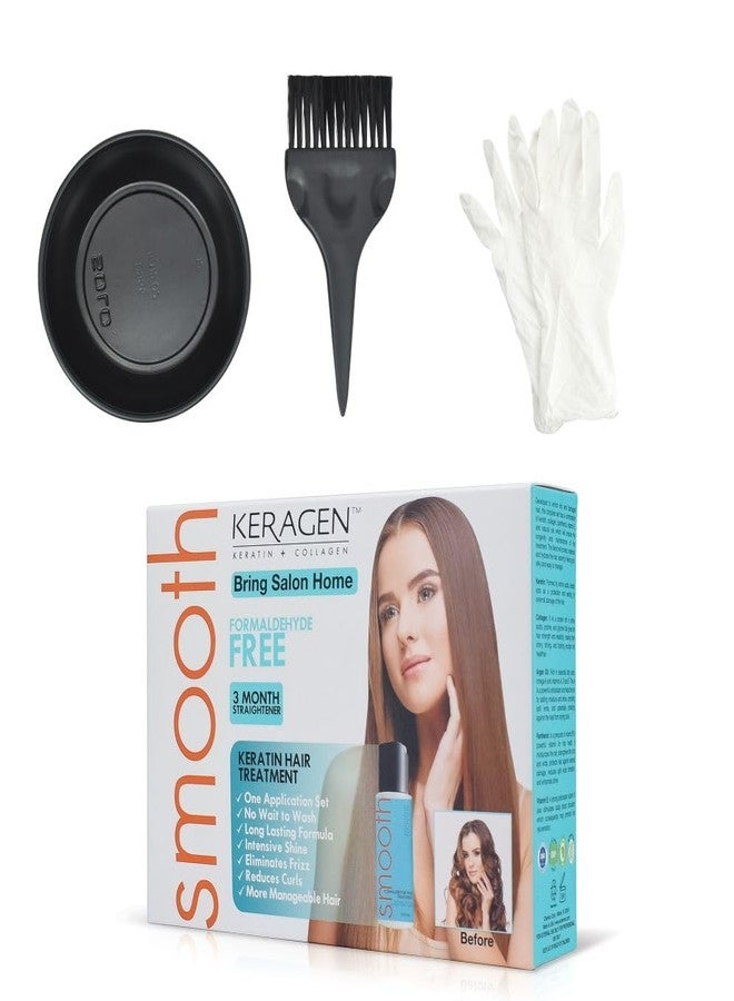Keragen Brazilian Keratin Smoothing Treatment - Formaldehyde-Free Express Home Blowout Kit - Straightens & Smooths Frizz - Includes 2 Oz Treatment, Clarifying Shampoo & Aftercare Samples - Image 1