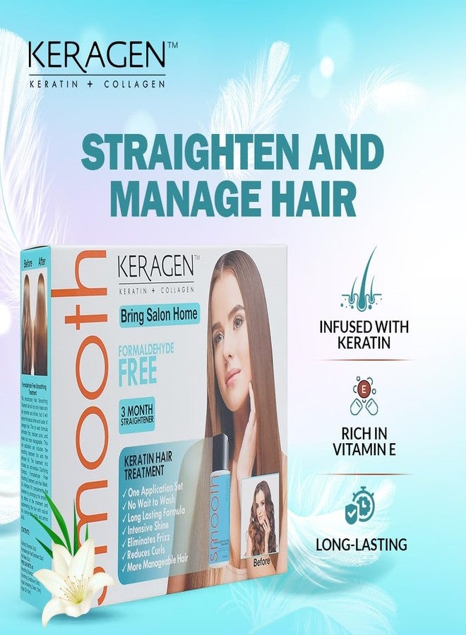 Keragen Brazilian Keratin Smoothing Treatment - Formaldehyde-Free Express Home Blowout Kit - Straightens & Smooths Frizz - Includes 2 Oz Treatment, Clarifying Shampoo & Aftercare Samples - Image 5