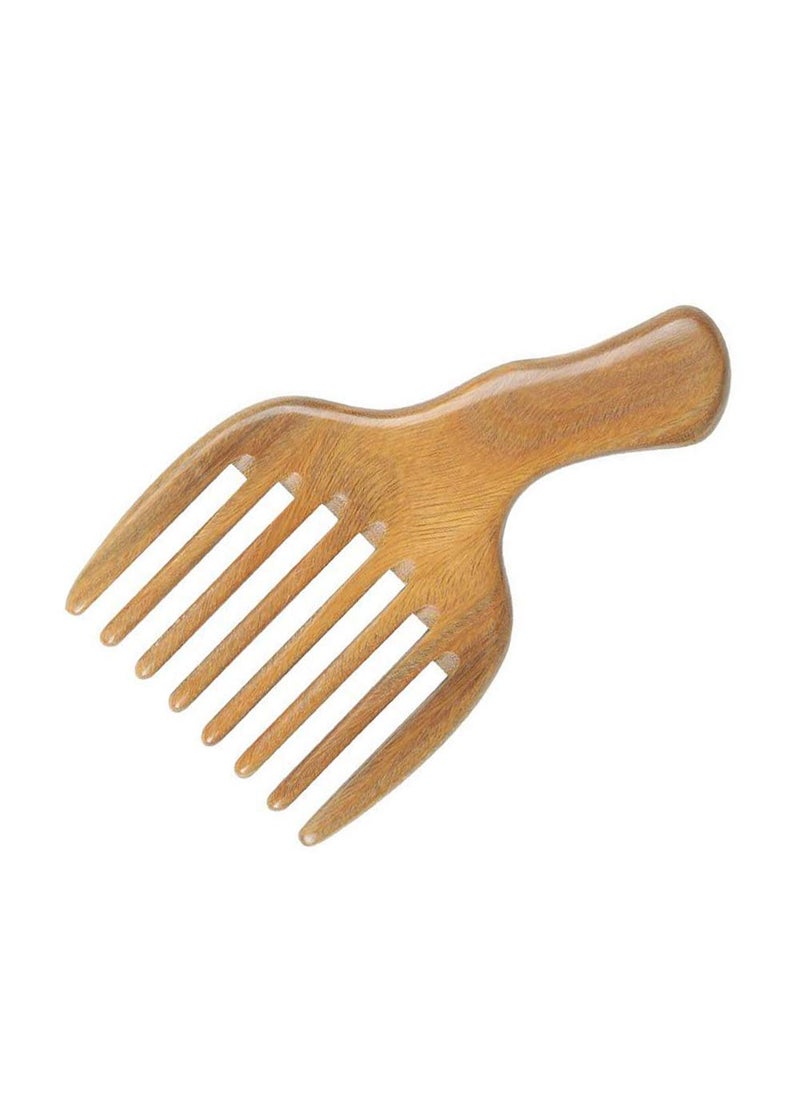 lasenersm 1 Pack Sandalwood Hair Comb with Wide Tooth Afro Pick and Beard Styling Functions 