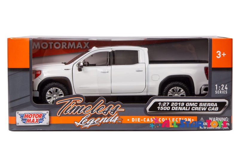 MOTORMAX Motor Max 2019 GMC Sierra 1500 Denali Crew Cab Pickup Truck, White 79362WH - 1/27 Scale Diecast Model Toy Car,79362WH-White - Image 4