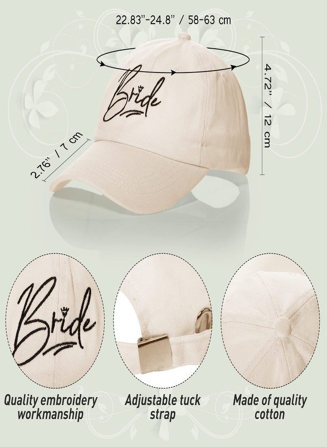 Unittype 8 Pcs Bachelorette Hats Bride Hats for Bachelorette Party Bridesmaid Bride Baseball Cap for Bridal Wedding Trip (Black, White) - Image 2