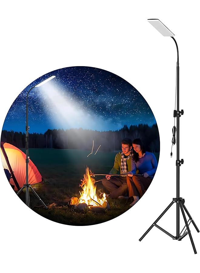 Biki Outdoor Camping Light 10W – Adjustable Height (90cm to 180cm) 360° LED Lamp with USB Charging 2 Year Warranty – White/Black 10W LED Outdoor Camping Light  - Image 1