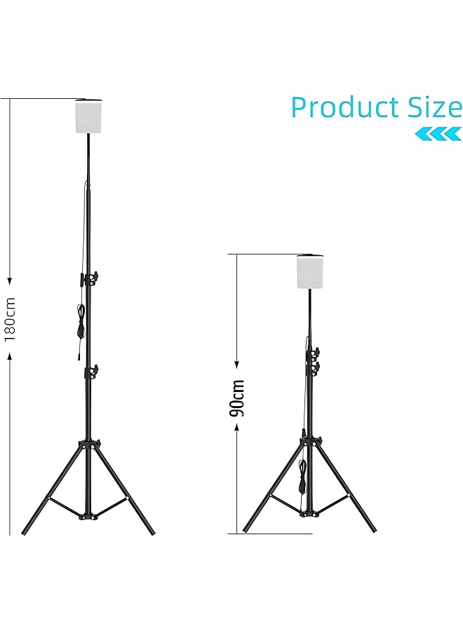 Biki Outdoor Camping Light 10W – Adjustable Height (90cm to 180cm) 360° LED Lamp with USB Charging 2 Year Warranty – White/Black 10W LED Outdoor Camping Light  - Image 3
