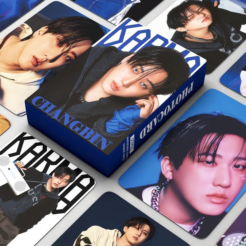 PYAJUU Stray Kids KARMA Photocards 127PCS KARMA Album Photo Card Set Stray Kids The 4th Album Merch 55 PCS Photocard and 72 PCS Stickers Gift for STAY Straykids 2025 Gift Set (CHANGBIN) - Image 3