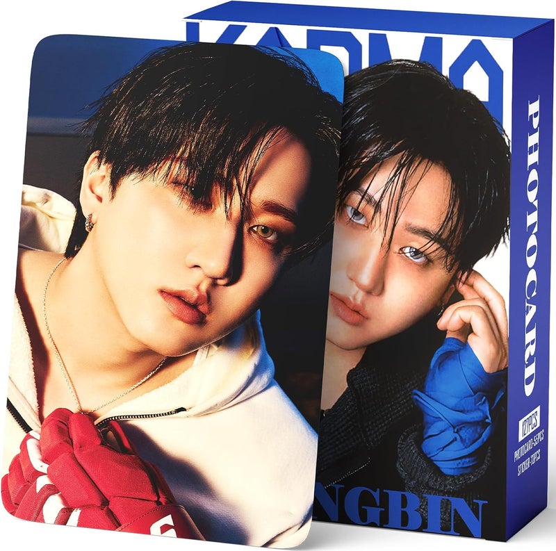 PYAJUU Stray Kids KARMA Photocards 127PCS KARMA Album Photo Card Set Stray Kids The 4th Album Merch 55 PCS Photocard and 72 PCS Stickers Gift for STAY Straykids 2025 Gift Set (CHANGBIN) - Image 1