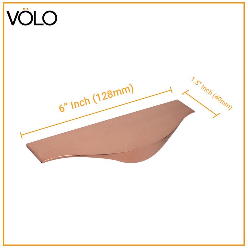 Volo VOLO 6 Inch Aluminium Kitchen Profile Handle Sleek and Durable Handle for Modern Kitchen Drawers Cabinets and Furniture Pulls 128mm 2 Rose Gold  - Image 2