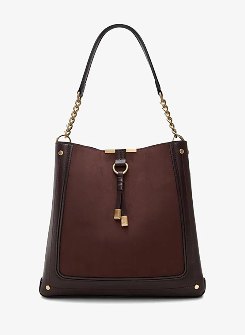 Nalyania Ladies Brown Bucket Bag