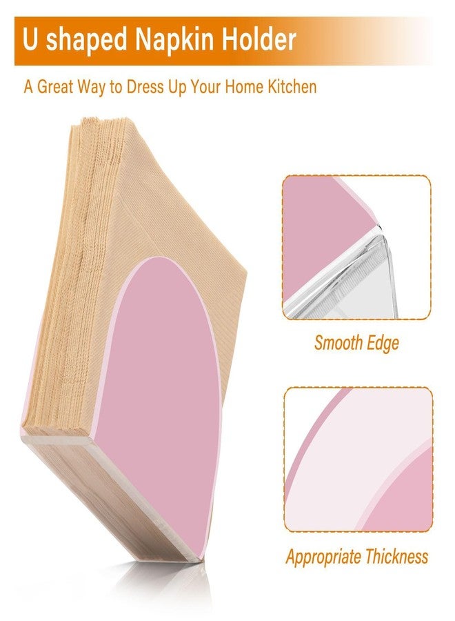 YETTASBIN Pink Napkin Holder for Table, Acrylic Upright Non Slip Tabletop Freestanding Tissue Paper Dispenser for Kitchen Restaurant Home Hotel Decor - Image 4