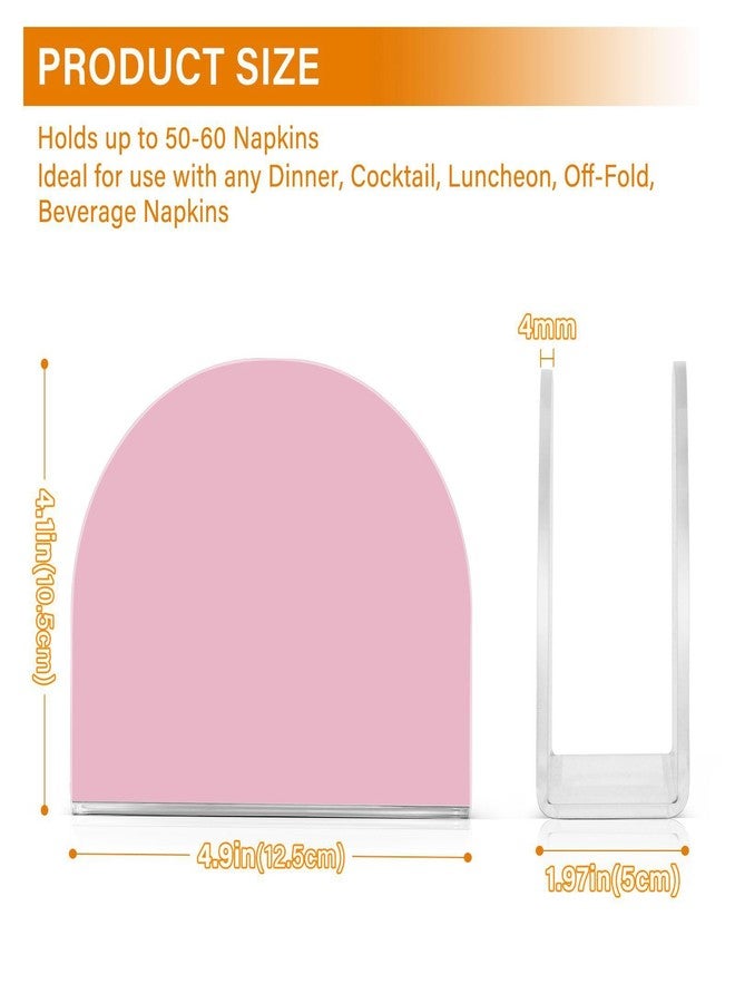 YETTASBIN Pink Napkin Holder for Table, Acrylic Upright Non Slip Tabletop Freestanding Tissue Paper Dispenser for Kitchen Restaurant Home Hotel Decor - Image 3