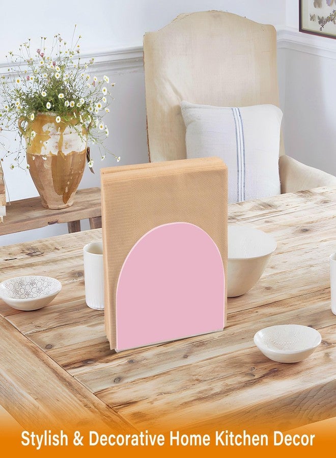 YETTASBIN Pink Napkin Holder for Table, Acrylic Upright Non Slip Tabletop Freestanding Tissue Paper Dispenser for Kitchen Restaurant Home Hotel Decor - Image 5