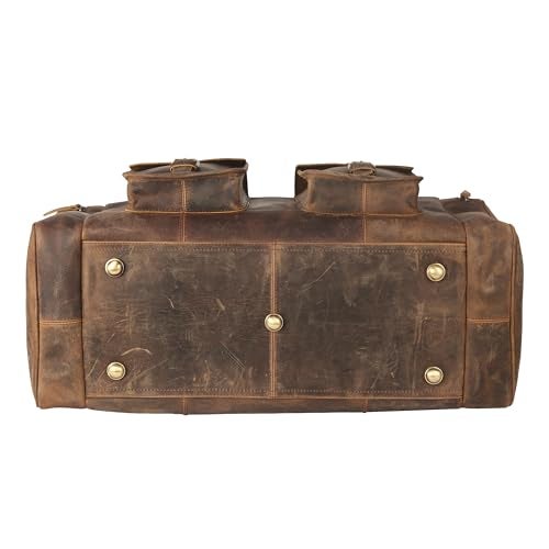 KomalC 24 inch Duffel Bag Travel Sports Overnight Weekend Leather Duffle Bag for Gym Sports Cabin Holdall bag - Image 2