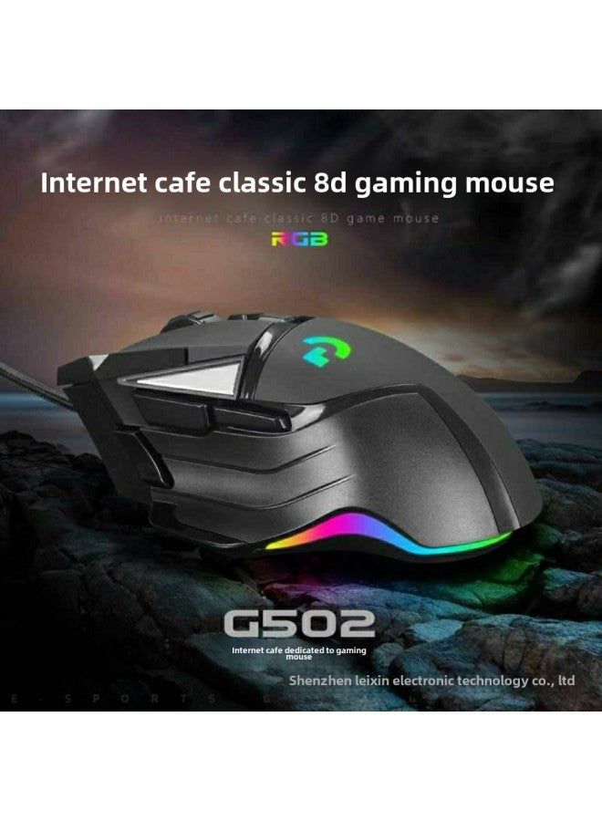 G502 Wired Game Mechanical Mouse Lol Hero League Master Press And Grab Electric Competition RGB Backlight Eating Chicken Macro Editor-Color:G502 Has Driver Version + Mouse Pad-Interface:USB  - Image 2