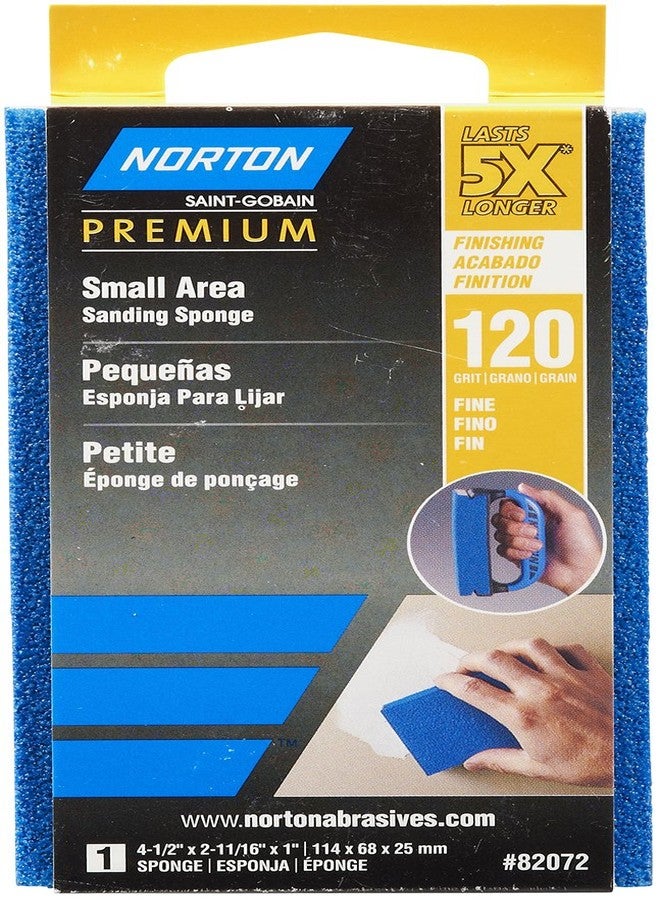 Norton 82072 5X 120 Grit Small Area Sanding Sponge - Image 1