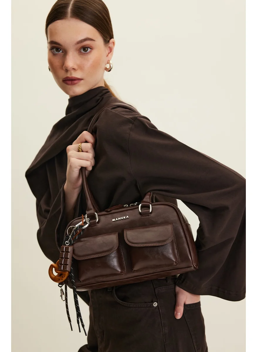 مانوكا Retro Bag with Pocket Brown
