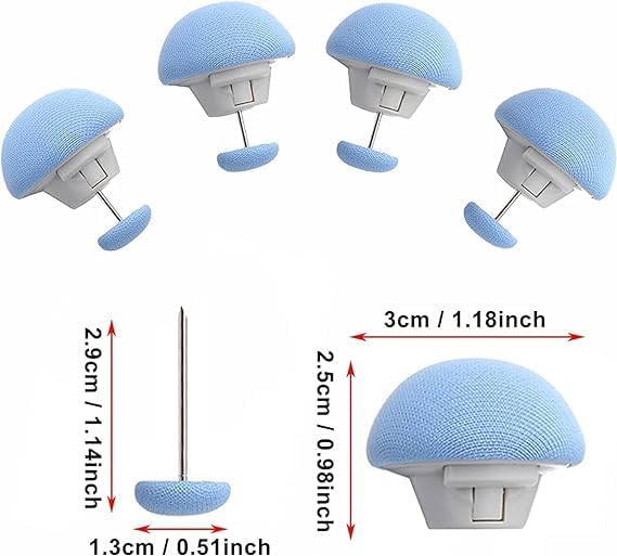 Nathgra - Duvet Clips Mushroom Cover Pins Cotton Quilt Fixer Duvet Fasteners Grippers Anti-Movement Bed Quilt Clamps Sheet Quilt Holder Clips for Socks Curtains Quilt Cove (Pack of 4, Grey) - Image 5