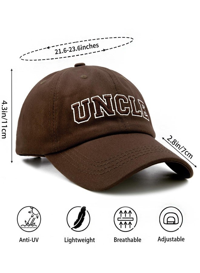HAFOUXIGM Men Women Couple Matching Hat for Uncle Auntie, Brown & Beige Adjustable Embroidered Baseball Caps for Couples - Image 2