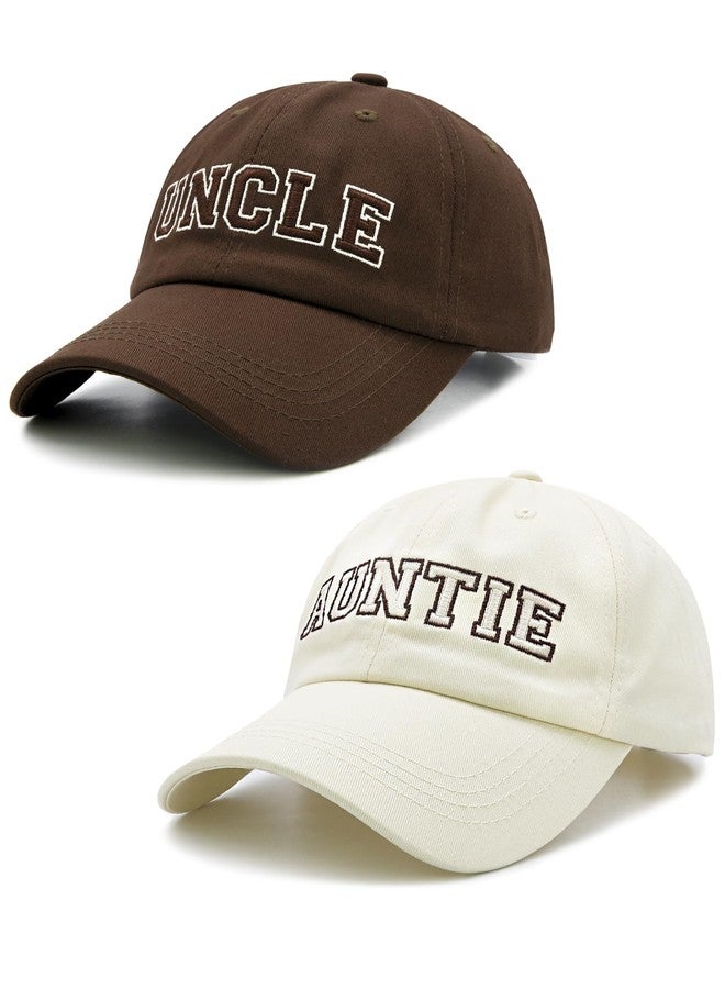 HAFOUXIGM Men Women Couple Matching Hat for Uncle Auntie, Brown & Beige Adjustable Embroidered Baseball Caps for Couples - Image 3