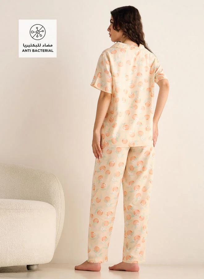 سبلاش فيڤ Printed Shirt with Pyjama Set