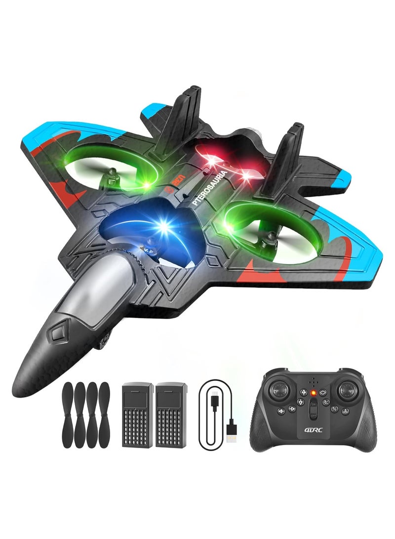Remote Control Airplanes RC Planes for Kids Adults 8-16, RC Airplane Fighter Jet with Light, 360° Flip Fighter Jet Toy, Gravity Sensing, Stunt Roll, Airplane Toy Gifts for Kids Boys - Image 1
