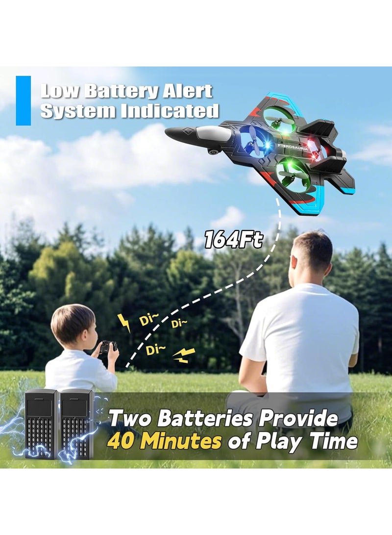 Remote Control Airplanes RC Planes for Kids Adults 8-16, RC Airplane Fighter Jet with Light, 360° Flip Fighter Jet Toy, Gravity Sensing, Stunt Roll, Airplane Toy Gifts for Kids Boys - Image 4