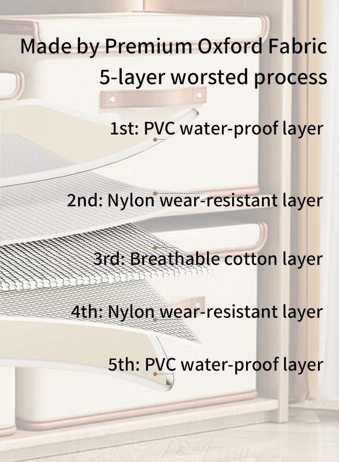 TOP ONE 3-Packs Clothes Drawer Organizer with Cover, Wardrobe Clothes Organizer,Foldable Storage Boxes for Shelves, Foldable Closet Organizer Bins Storage Containers for Organizing Clothing Jeans Toys Book Shelves - Image 2