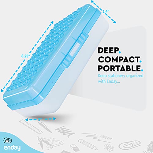 Emraw Plastic Pencil Box Large Capacity Pencil Boxes – 6 Pack Assorted colors, pencil box Plastic Pencil Case Office Supplies Storage Organizer Box - By Enday - Image 4
