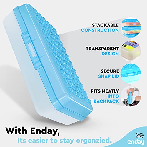 Emraw Plastic Pencil Box Large Capacity Pencil Boxes – 6 Pack Assorted colors, pencil box Plastic Pencil Case Office Supplies Storage Organizer Box - By Enday - Image 2