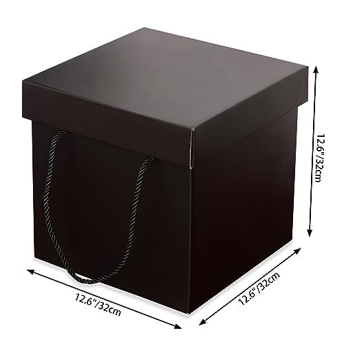 SCORYULE Extra Large Gift Box with Lids and Handle, 12.6" Black Collapsible Gift Box for Birthdays, Parties, Showers, Valentine's Day - Image 2