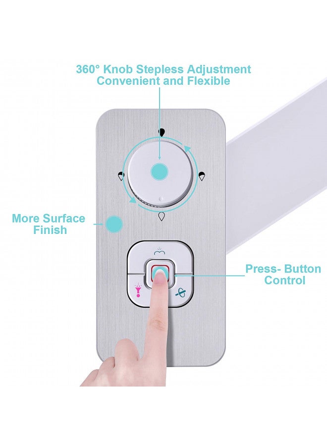SAMODRA Bidet Attachment, Non-Electric Cold Water Bidet Toilet Seat Attachment with Pressure Controls, Retractable Self-Cleaning Dual Nozzles for Frontal & Rear Wash - Brushed Nickel - Image 2