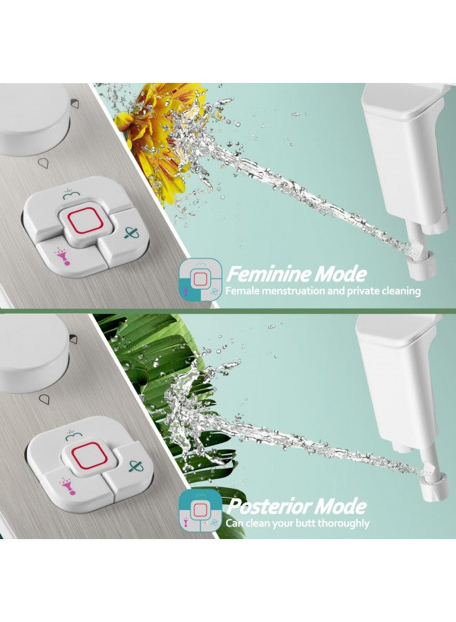 SAMODRA Bidet Attachment, Non-Electric Cold Water Bidet Toilet Seat Attachment with Pressure Controls, Retractable Self-Cleaning Dual Nozzles for Frontal & Rear Wash - Brushed Nickel - Image 1