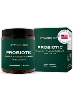 Cymbiotika Probiotic 50 Billion Cfu, 90 Capsules, Effective Prebiotic + Probiotic Gut Health, Supports Healthy Digestion For Men & Women, Digestive Health Supplement  - Image 1