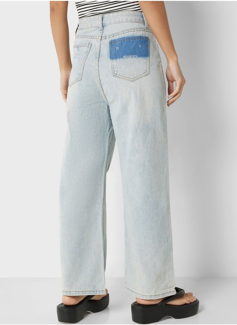 Ginger - Bleached High Waist Ripped Jeans - Image 1