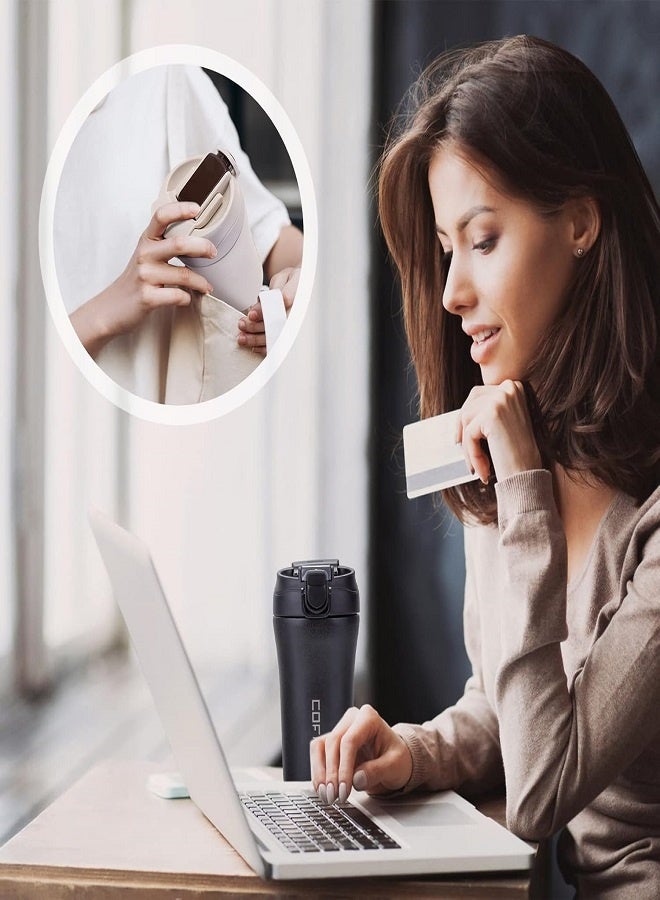 كوب حراري مع قشة فيروزي 400 مل - Image 5