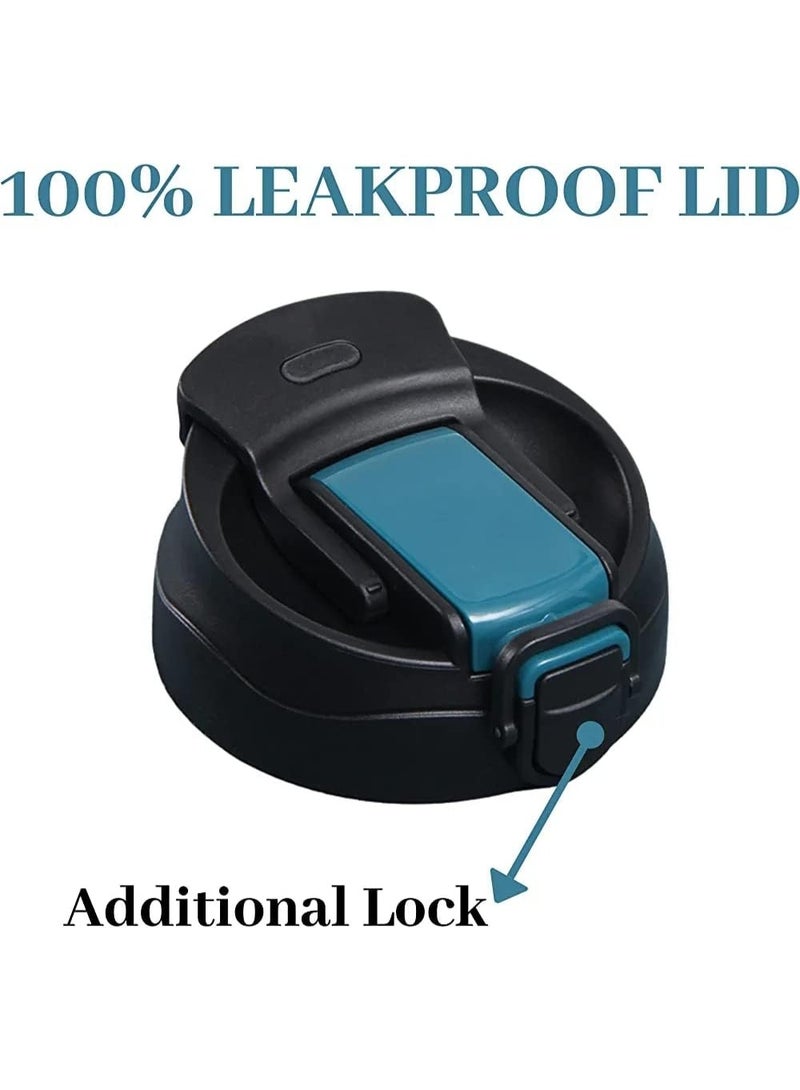 كوب حراري مع قشة فيروزي 400 مل - Image 2