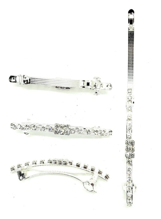 Good Hair Days 3" Crystal Rhinestone Barrette - Silver-Plated French Hair Clip with 6-Star Center Design - Elegant Hair Accessory for All Hair Types, Bridal, Wedding, Prom, Gifts - Image 4