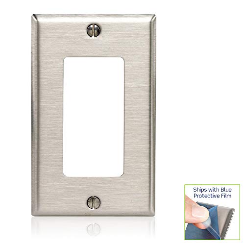 Leviton 1-Gang Decora/GFCI Oversized Wallplate, SO26, Stainless Steel - Image 2