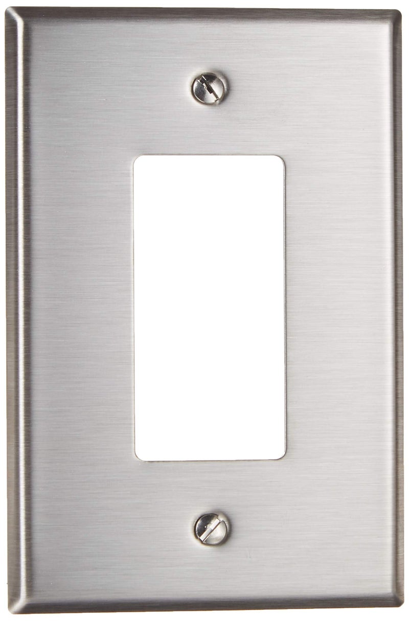 Leviton 1-Gang Decora/GFCI Oversized Wallplate, SO26, Stainless Steel - Image 4