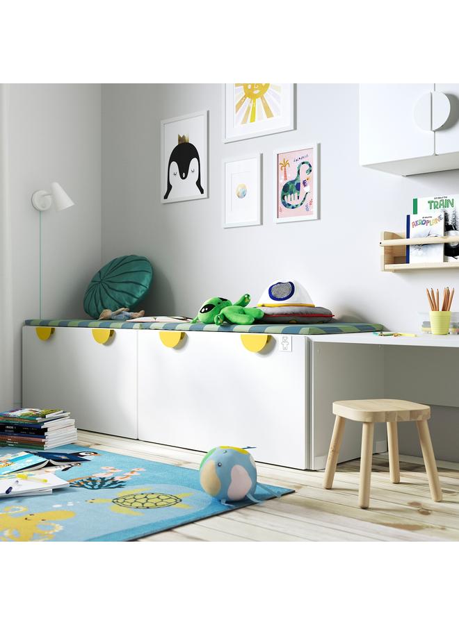 Zaboon Bench With Toy Storage, White/White, 90X52X48 Cm - Image 2