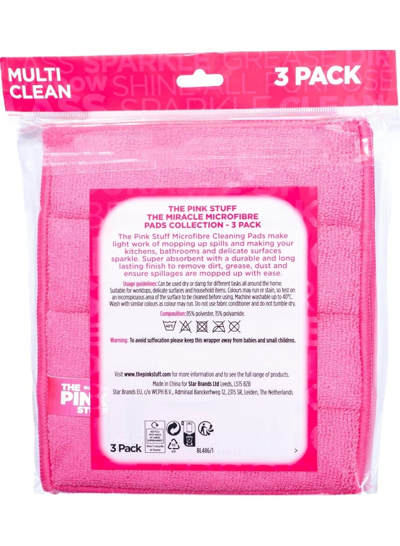 Star Drops The Pink Stuff The Miracle Microfibre Pad Collection Super Absorbent 3 Pack - Image 2