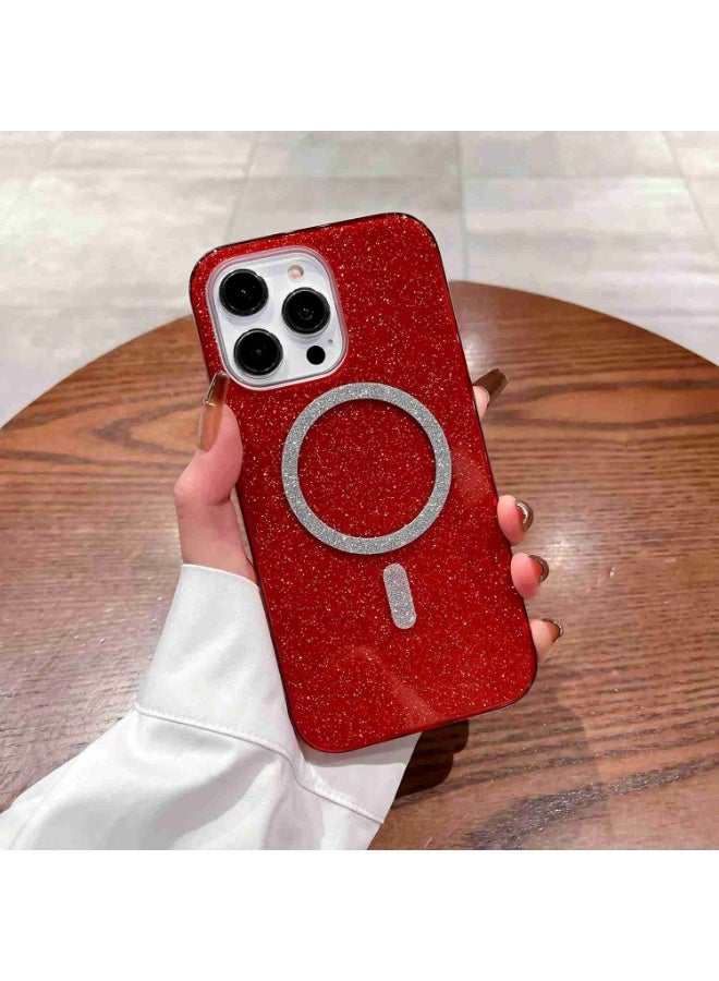 For iPhone 12 Pro Glitter MagSafe Magnetic TPU Phone Case(Red)  - Image 2