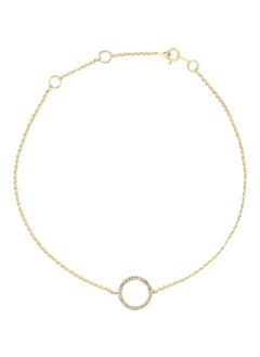 14K Yellow Gold and Diamond Bracelet for Women One Size