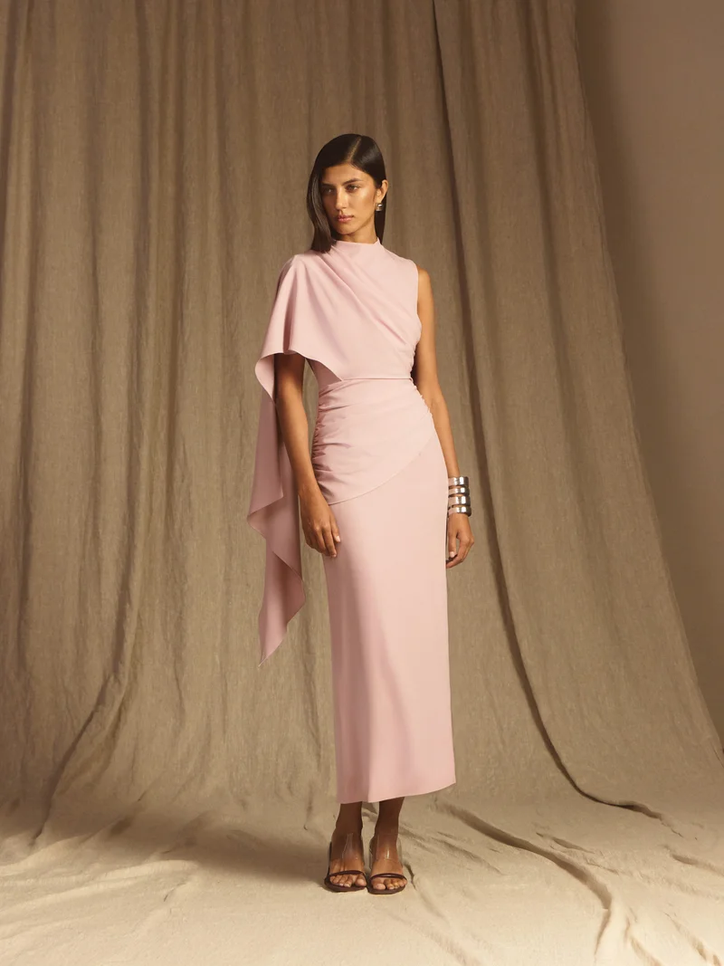Lichi  Maxi dress with one-shoulder draping for Women | Best Price UAE