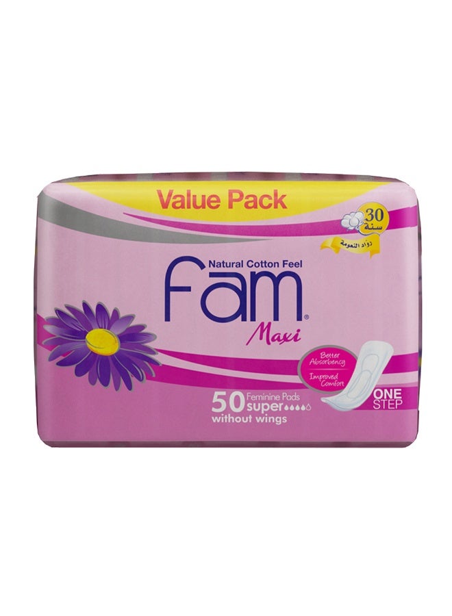 Fam Maxi Sanitary Pad without Wings Super 50 pads - Image 2