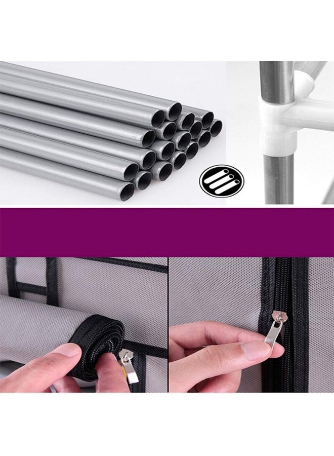 تراسل رف أحذية - خزانة رف أحذية مكونة من 12 طبقة سهلة التركيب، مقاومة للماء والغبار وخفيفة الوزن، خزانة أحذية ذات سعة كبيرة مع غطاء غبار - Image 5